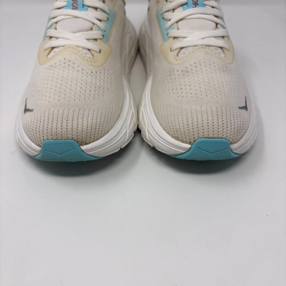 Hoka Arahi 7 Women's Size 8 Cream White Blue Running Shoes (1147851 FTRS)